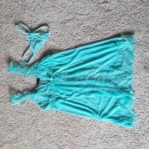 Aqua mesh lingerie set- never worn